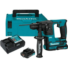 Makita - 12 Volt 5/8" Keyless Chuck Cordless Rotary Hammer - 0 to 4,800 BPM, 0 to 680 RPM, Reversible - All Tool & Supply