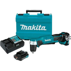 Makita - 12 Volt 3/8" Chuck Right Angle Handle Cordless Drill - 0-1100 RPM, Keyless Chuck, Reversible, 2 Lithium-Ion Batteries Included - All Tool & Supply