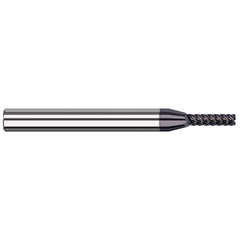 Square End Mill: 1/4'' Dia, 1'' LOC, 1/4'' Shank Dia, 4'' OAL, 7 Flutes, Solid Carbide Single End, AlTiN Finish, 41 ° Variable Helix, RH Cut, RH Flute