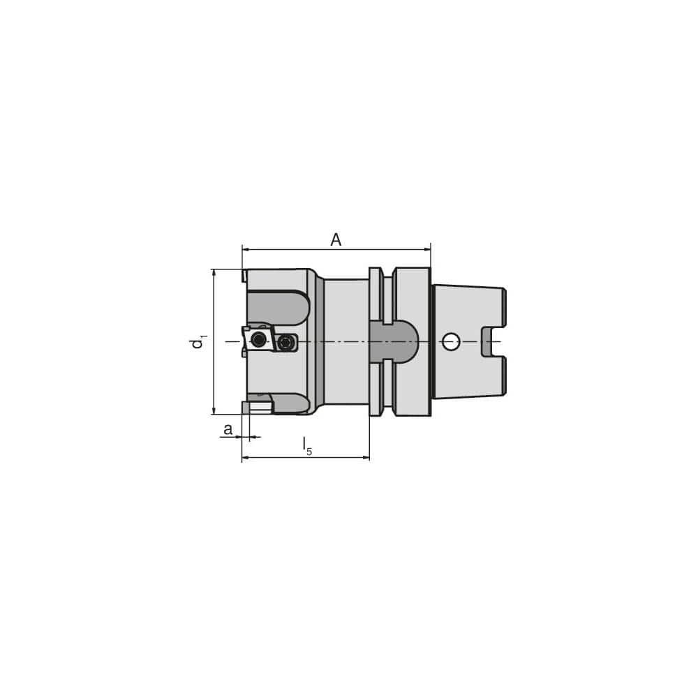 Indexable Square-Shoulder End Mill:  MHPC.63.R.0712H63A80,  Taper Shank Uses  7,  Normal Pressure,  80.00 mm OAL