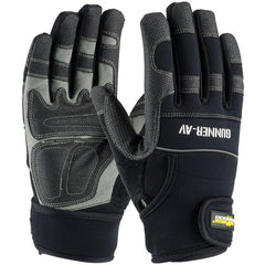 ‎120-4400/S Gloves /Liners - Gunner AV - Padded Synthetic PVC/ Black Palm - Spandex Back - Wrist Strap - Exact Industrial Supply