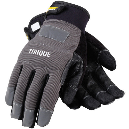 ‎120-4500/L Mechanics Gloves - Torque - PVC & Silicone Palm - Black - Non-Slip Grip - Spandex Back