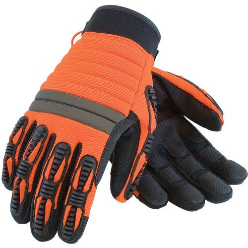 ‎120-4700/S All Purp Work Gloves - Miner's Miracle - Black Synthetic Leather w/PVC Grip - HV Orange Back