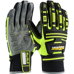 ‎120-5250/L Oil /Gas Gloves - Roustabout KV - Hi-Vis Yellow - Dorsal Protect. - Kevlar Lnd - Silicone Grip - Exact Industrial Supply