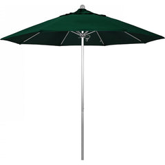 California Umbrella - Patio Umbrellas; Umbrella Diameter (Inch): 108 ; Height (Feet): 8.583 ; Fabric Color: Black ; Base Included: No ; Frame Material: Aluminum ; Frame Color: Silver - Exact Industrial Supply