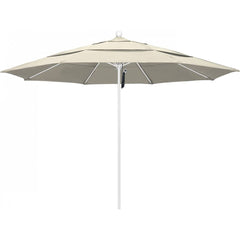 California Umbrella - Patio Umbrellas; Umbrella Diameter (Inch): 132 ; Height (Feet): 8.916 ; Fabric Color: Beige ; Base Included: No ; Frame Material: Aluminum ; Frame Color: White - Exact Industrial Supply