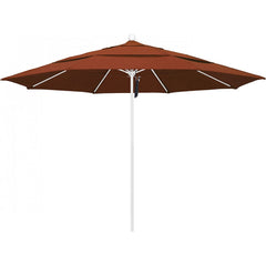 California Umbrella - Patio Umbrellas; Umbrella Diameter (Inch): 132 ; Height (Feet): 8.916 ; Fabric Color: Terracotta ; Base Included: No ; Frame Material: Aluminum ; Frame Color: White - Exact Industrial Supply