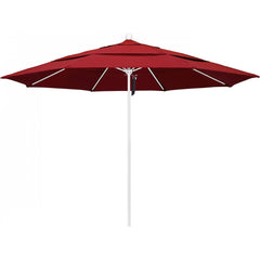 California Umbrella - Patio Umbrellas; Umbrella Diameter (Inch): 132 ; Height (Feet): 8.916 ; Fabric Color: Red ; Base Included: No ; Frame Material: Aluminum ; Frame Color: White - Exact Industrial Supply