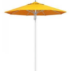 California Umbrella - Patio Umbrellas; Umbrella Diameter (Inch): 90 ; Height (Feet): 8.666 ; Fabric Color: Sunflower Yellow ; Base Included: No ; Frame Material: Aluminum ; Frame Color: Silver - Exact Industrial Supply