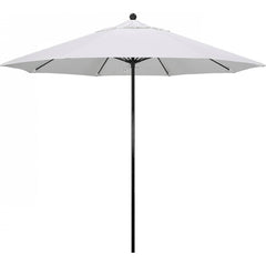 California Umbrella - Patio Umbrellas; Umbrella Diameter (Inch): 108 ; Height (Feet): 8.750 ; Fabric Color: Natural ; Base Included: No ; Frame Material: Fiberglass-reinforced Nylon ; Frame Color: Black - Exact Industrial Supply