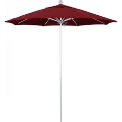 California Umbrella - Patio Umbrellas; Umbrella Diameter (Inch): 90 ; Height (Feet): 8.000 ; Fabric Color: Red ; Base Included: No ; Frame Material: Aluminum ; Frame Color: Silver - Exact Industrial Supply