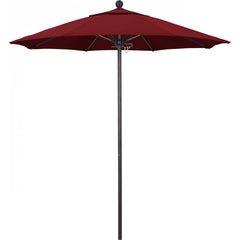 California Umbrella - Patio Umbrellas; Umbrella Diameter (Inch): 90 ; Height (Feet): 8.000 ; Fabric Color: Red ; Base Included: No ; Frame Material: Aluminum ; Frame Color: Bronze - Exact Industrial Supply