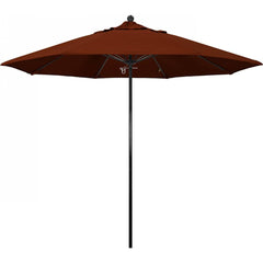 California Umbrella - Patio Umbrellas; Umbrella Diameter (Inch): 108 ; Height (Feet): 8.750 ; Fabric Color: Brick ; Base Included: No ; Frame Material: Fiberglass-reinforced Nylon ; Frame Color: Black - Exact Industrial Supply