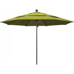 California Umbrella - Patio Umbrellas; Umbrella Diameter (Inch): 132 ; Height (Feet): 8.916 ; Fabric Color: Kiwi ; Base Included: No ; Frame Material: Aluminum ; Frame Color: Bronze - Exact Industrial Supply