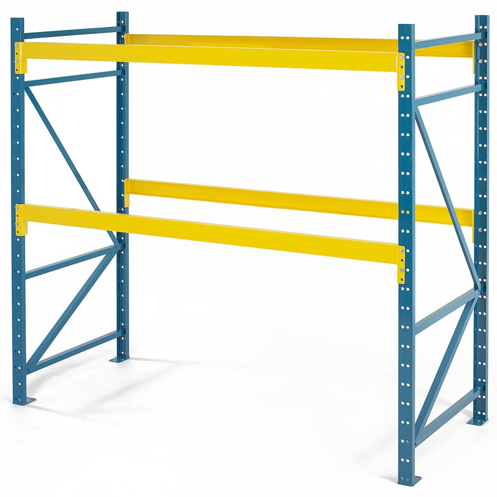 Steel King - Storage Racks; Type: Pallet Rack Starter Unit ; Width (Inch): 120 ; Height (Inch): 96 ; Depth (Inch): 42 ; Number of Bays: 1 ; Color: Blue; Yellow - Exact Industrial Supply