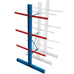 Steel King - Cantilever Racks; Type: Heavy-Duty Single Side Cantilever Rack Add-On Unit ; Starter or Add-On: Add-On ; Arm Style: Without Lip ; Load Capacity (Lb.): 13010.000 ; Height (Feet): 12 ; Base Length (Inch): 48 - Exact Industrial Supply