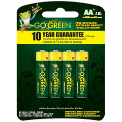 GoGreen Power - Batteries; Type: Standard ; Battery Size: AA ; Battery Chemistry: Alkaline ; Voltage: 120 ; Rechargeable: No ; Terminal Style: Button Tab - Exact Industrial Supply