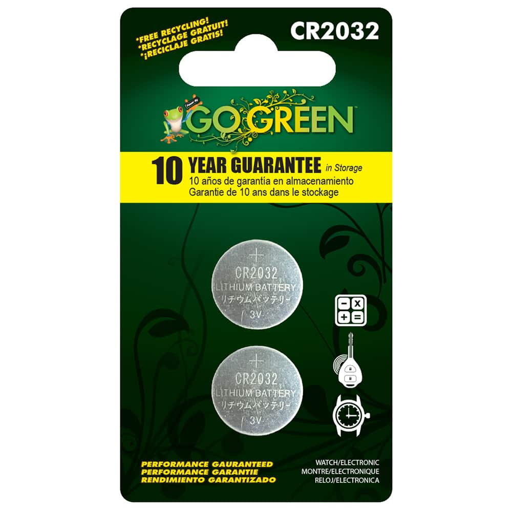 GoGreen Power - Batteries; Type: Button ; Battery Size: Button/Coin Cell ; Battery Chemistry: Alkaline ; Voltage: 3 ; Rechargeable: No ; Terminal Style: Flat - Exact Industrial Supply