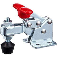 Manual Hold-Down Toggle Clamp: Vertical, 150 lb Capacity, U-Bar, Flanged Base 170 ° Handle Movement, 90 ° Bar Opening, Steel