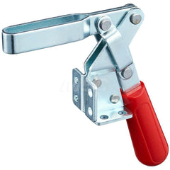 Manual Hold-Down Toggle Clamp: Horizontal, 375 lb Capacity, U-Bar, Flanged Base 60 ° Handle Movement, 185 ° Bar Opening, Steel