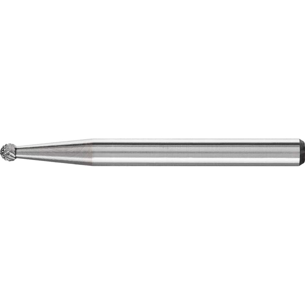 PFERD - SD-41, 3/32" Cut Diam, 1/8" Shank Diam, Carbide Diamond Pattern Ball Burr - Exact Industrial Supply