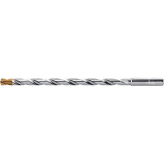 Extra Length Drill Bit: 0.125″ Dia, 140 °, Solid Carbide TiSiAlCrN Finish, 2.598″ Flute Length, 3.858″ OAL, Straight-Cylindrical Shank, Series DC160-16-A1