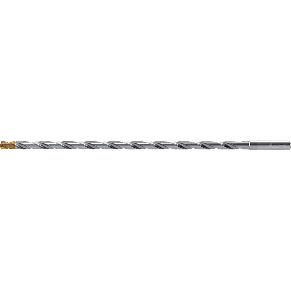 Extra Length Drill Bit: 0.2402″ Dia, 140 °, Solid Carbide TiSiAlCrN Finish, 7.638″ Flute Length, 9.213″ OAL, Straight-Cylindrical Shank, Series DC160-25-A1