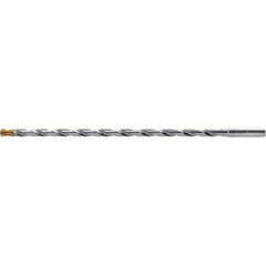 Extra Length Drill Bit: 0.3858″ Dia, 140 °, Solid Carbide TiSiAlCrN Finish, 10.63″ Flute Length, 12.362″ OAL, Straight-Cylindrical Shank, Series DC160-25-A1