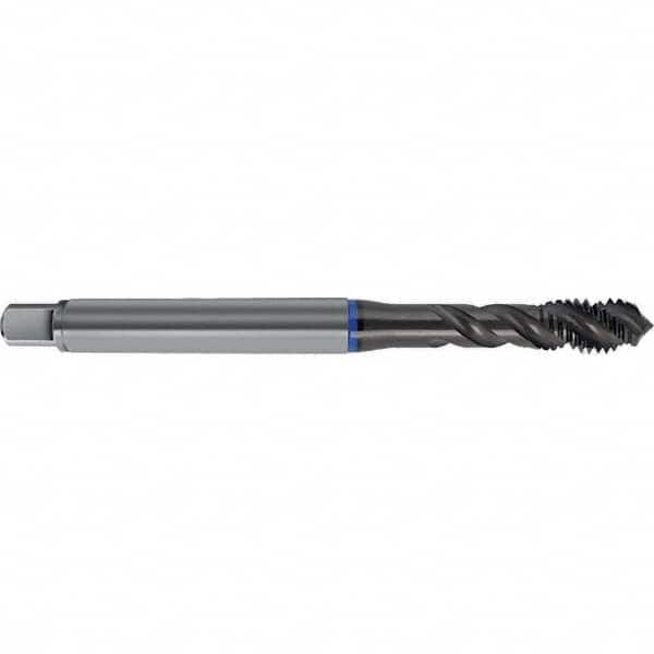 Spiral Flute Tap: M2 x 0.40, Metric, 3 Flute, Semi-Bottoming, 6GX Class of Fit, HSS-E, TiAlN Finish Right Hand Flute, Right Hand Thread, D4 & D5, Series 4625