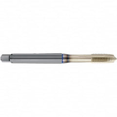 Spiral Point Tap: M2.5 x 0.45, Metric, 3 Flutes, Plug, 6H, Sirius Finish 9 mm Thread Length, 50 mm OAL, Right Hand, D11/D12 Series 4640