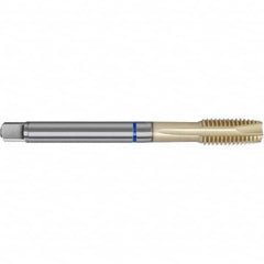 Spiral Point Tap: M10 x 1, Metric Fine, 3 Flutes, Plug, 6HX, Powdered Metal High Speed Steel, Sirius Finish 90 mm OAL, Right Hand, D4/D5 Series 4647