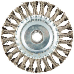 Norton - 5" OD, 5/8-11 Arbor Hole, Stringer Bead Stainless Steel Wheel Brush - All Tool & Supply