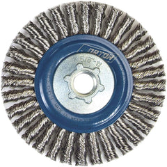 Norton - 4" OD, 5/8-11 Arbor Hole, Stringer Bead Twist Knot Stainless Steel Wheel Brush - All Tool & Supply