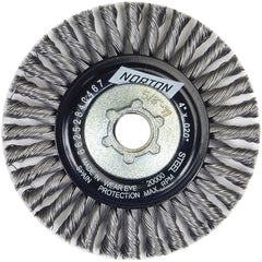 Norton - 4" OD, 5/8-11 Arbor Hole, Stringer Bead Twist Knot Carbon Wheel Brush - All Tool & Supply