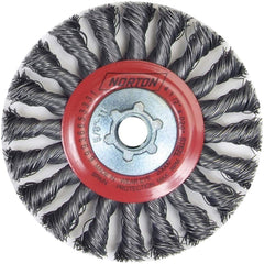 Norton - 4-1/2" OD, 5/8-11 Arbor Hole, Knotted Carbon Wheel Brush - All Tool & Supply