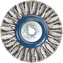 Norton - 4-1/2" OD, 5/8-11 Arbor Hole, Knotted Stainless Steel Wheel Brush - All Tool & Supply