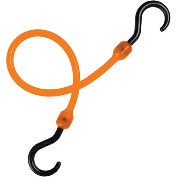 The Perfect Bungee - Bungee Cord with Molded Nylon Hook End - 18" OAL, Safety Orange - All Tool & Supply