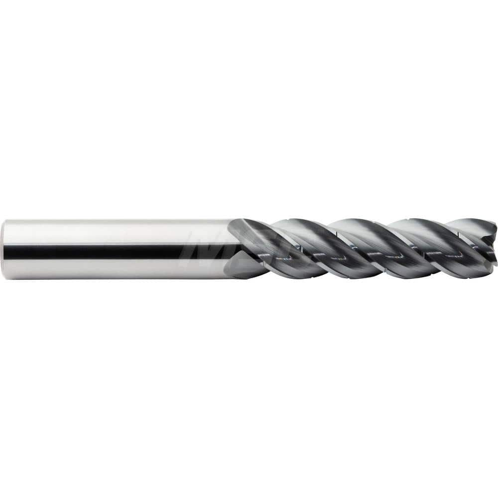 Corner Radius End Mill: 5/16″ Dia, 1-1/4″ LOC, 0.03″ Radius, 4 Flutes, Solid Carbide 3″ OAL, 5/16″ Shank Dia, 38 & 41 ° Helix, ALtima Blaze Coated, Corner Radius End, Centercutting