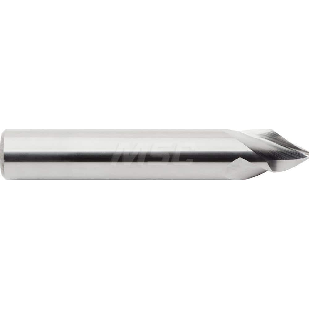 M.A. Ford - Chamfer Mills; Cutter Head Diameter (Inch): 3/8 ; Included Angle A: 60 ; Chamfer Mill Material: Solid Carbide ; Chamfer Mill Finish/Coating: Uncoated ; Overall Length (Inch): 2-1/2 ; Shank Diameter (Inch): 3/8 - Exact Industrial Supply