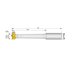 Modular Reamer Bodies; Clamping Method: Axial; Shank Diameter (mm): 0.6300; Shank Length (Decimal Inch): 0.9488 in; Overall Length (Decimal Inch): 2.84; Overall Length (mm): 2.84; Cutting Direction: Neutral; Shank Length (mm): 0.9488 in