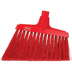 Vikan - 11-1/2" Wide, Red Polyester Bristles, Angled Broom - Flagged, Water Resistant - All Tool & Supply