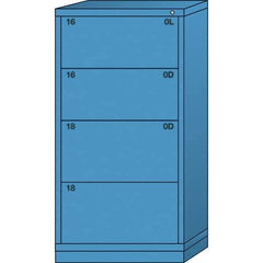 Lyon - 4 Drawer, Standard Eye-Level - Multiple Drawer Access Cabinet - Steel, 30" Wide x 28-1/4" Deep x 59-1/4" High, Wedgewood Blue - All Tool & Supply