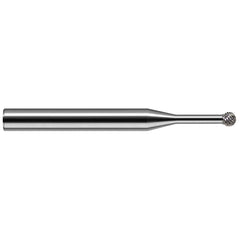 Harvey Tool - 3/32" Cut Diam, 1/8" Shank Diam, Solid Carbide Double Cut Sphere Burr - Exact Industrial Supply