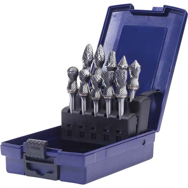 SGS Pro - Burr Sets Head Shape: Radius/Cylinder w/Endcut; Radius/Ball Nose Cylinder; Radius/Ball Nose Tree; Radius/90 Cone; Pointed Tree; Cylinder; Ball Nose Cone Tooth Style: Double Cut - All Tool & Supply