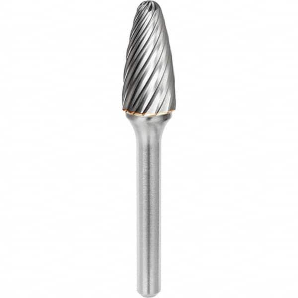 SGS Pro - 3/8" Cut Diam, 1/4" Shank Diam, Tungsten Carbide Inox Cut Ball Nose Tree Burr - All Tool & Supply