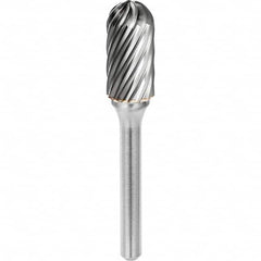 SGS Pro - 5/16" Cut Diam, 1/4" Shank Diam, Tungsten Carbide Inox Cut Ball Nose Cylinder Burr - All Tool & Supply