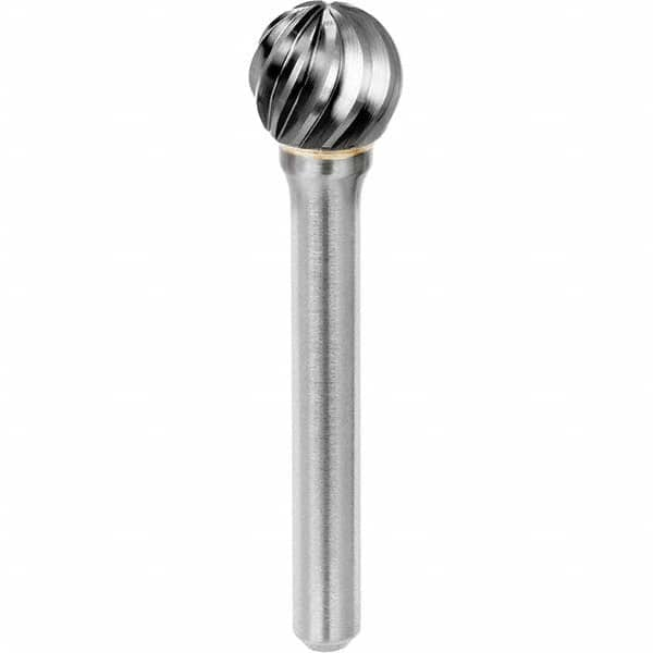 SGS Pro - 1/2" Cut Diam, 1/4" Shank Diam, Tungsten Carbide Inox Cut Ball Burr - All Tool & Supply