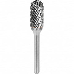 SGS Pro - 5/16" Cut Diam, 1/4" Shank Diam, Tungsten Carbide Steel Cut Ball Nose Cylinder Burr - All Tool & Supply