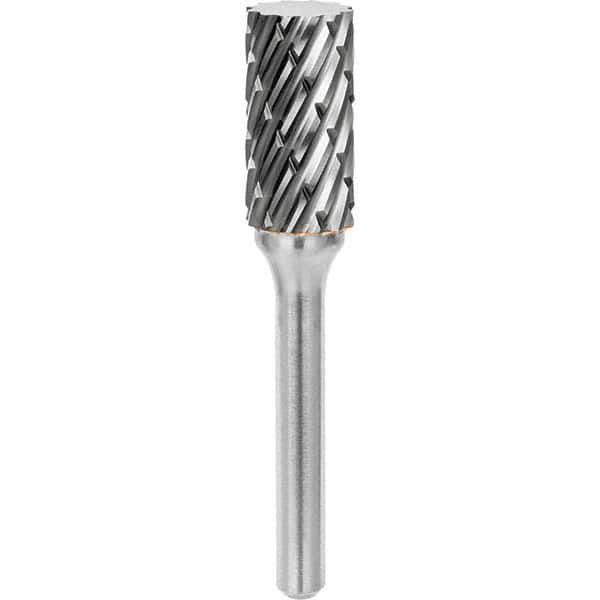 SGS Pro - 1/4" Cut Diam, 1/4" Shank Diam, Tungsten Carbide Steel Cut Cylinder Burr - All Tool & Supply