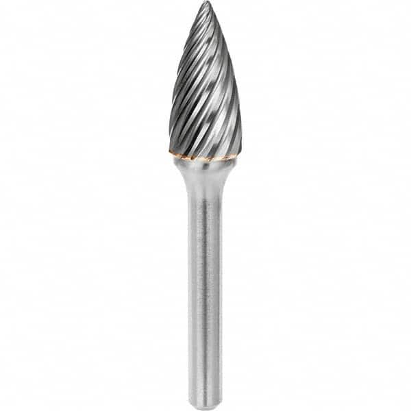 SGS Pro - 1/2" Cut Diam, 1/4" Shank Diam, Tungsten Carbide Inox Cut Pointed Tree Burr - All Tool & Supply